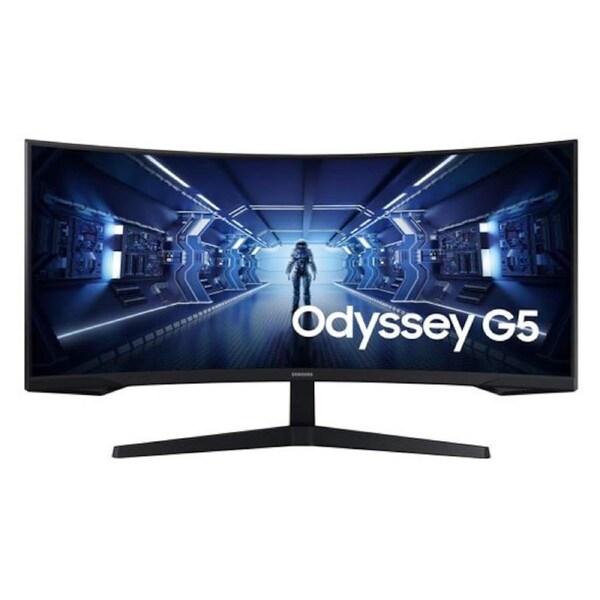 Samsung 34' Odyssey G55T WQHD Curved 3440x1440 21:9 1000R 165Hz 1ms 250 cd/ FreeSync VA DP HDMI Headphone Tilt VESA Gaming Monitor Black 3YR