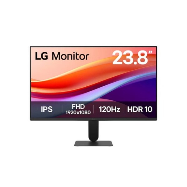 LG 23.8' IPS Full HD Monitor, 1920x1080, 120Hz refresh rate, 5ms response, sRGB