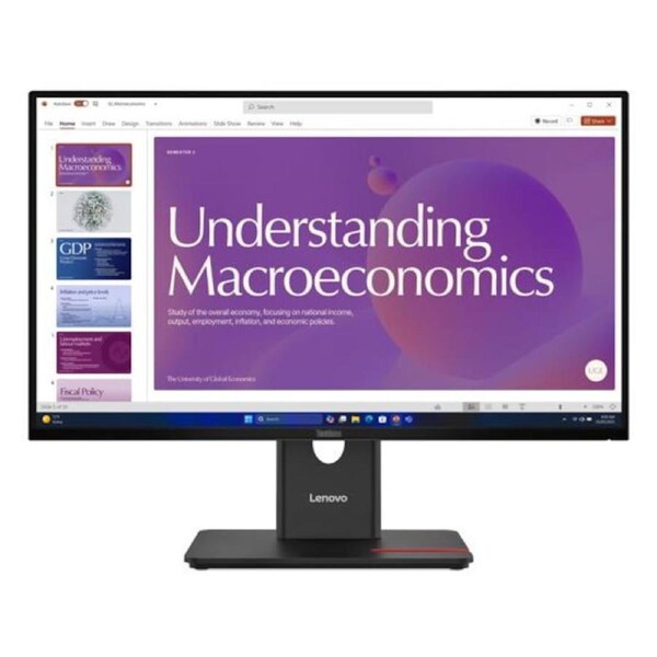 LENOVO ThinkVision T24D-40 23.8'/24' 120Hz FHD IPS Monitor USB-C Dock 100W DP Height Adjust Tilt Swivel Pivot HDMI DP LAN 4xUSB VESA ~62CDGAR6AU