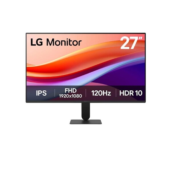 LG 27' FHD Monitor, IPS, 120Hz, 1ms MBR, HDR10, sRGB 99%, 4-side bezel-less, Tilt -5 ~20 , HDMI, Headphone Out