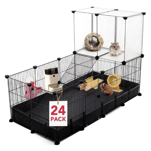 Advwin 24 Panels Small Animal Cage Rabbit Hutch Hamsters Pet Playpen