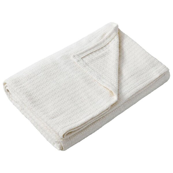 Jason Cotton Basketweave Pattern Blanket Natural King