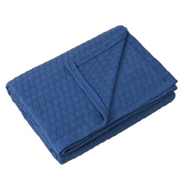 Onkaparinga Heirloom Bamboo Cotton Blanket Blue King