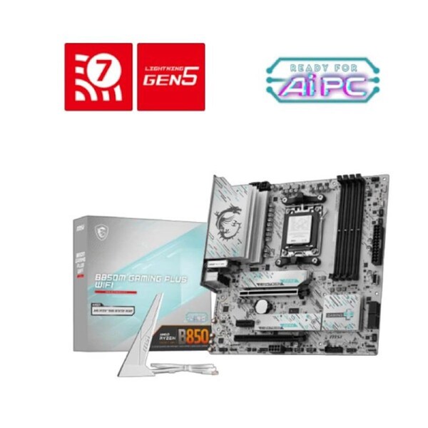 MSI B850M GAMING PLUS WIFI, AMD AM5, 4 x DDR5 up to 256 GB, 1 x HDMI, 2 x PCI Express x16, 2 x M.2, 4x USB 2.0, Wi-Fi 7