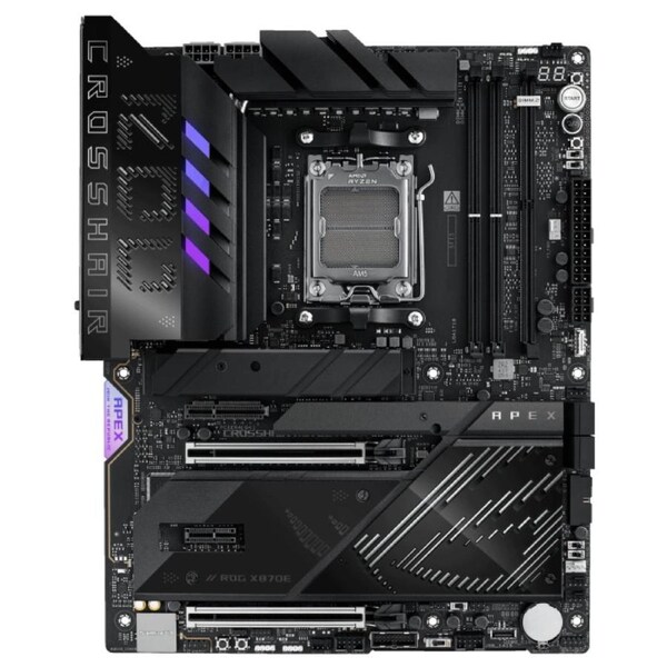 ASUS AMD ROG CROSSHAIR X870E APEX (AM5) ATX Motherboard, DDR5, 18+2+2 Power Stages, AI Cache Boost, PCie 5,0 2x X16, 3x M.2, USB 4, Wi-Fi 7