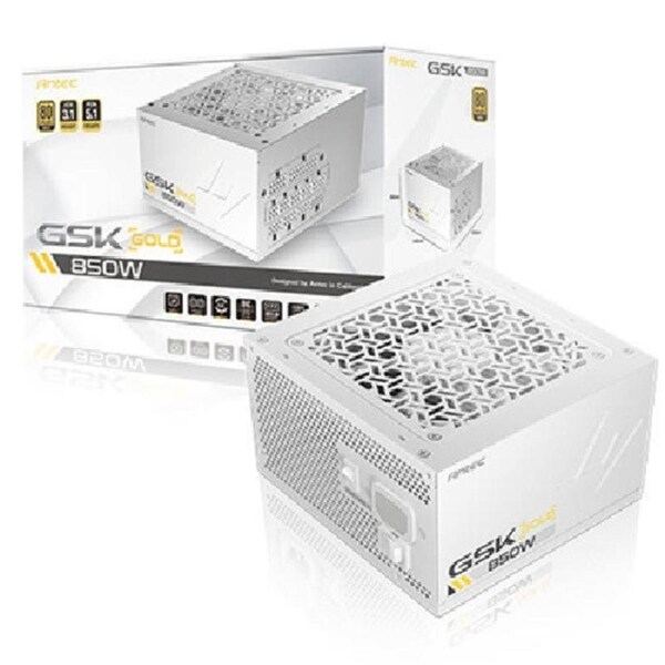 Antec GSK850 V2 WH 80+ Gold Fully Modular - WHITE, 850W, ATX 3.1, 140 150 86mm, 120mm fan, PCIE 5.1, 12VHPWR, OCP/OVP/UVP/SCP/OTP, 7Y warranty.