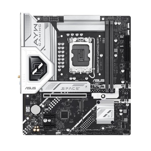 ASUS B860M AYW GAMING WIFI Micro-ATX Motherboard Up to 128GB DDR5 (2x Slots), 1 x PCIe 4.0, 2 x M.2 slots, WiFi 6,