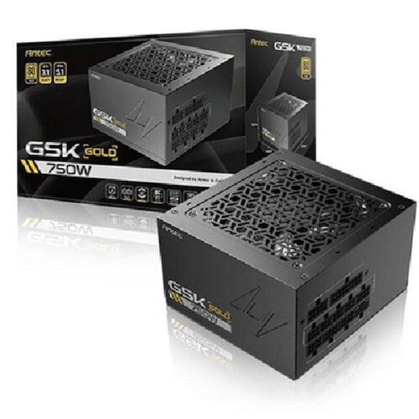 Antec GSK750 V2 80+ Gold Fully Modular, 750W, ATX 3.1, 140 150 86mm, 120mm fan, PCIE 5.1, 12VHPWR, OCP/OVP/UVP/SCP/OPP/OTP, 7Y warranty