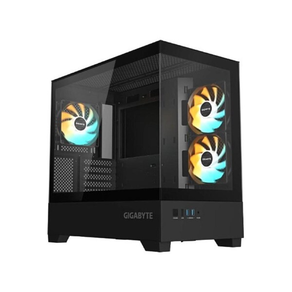 Gigabyte C201 PANORAMIC, Mid Tower, mini-ITX/m-ATX, Black, H431x W242x D430 mm, 5 Slots, USB 3.0 x2, H=502 W=313 D=525 mm