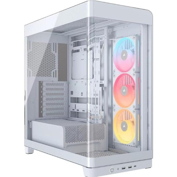 Corsair FRAME 4500X LX-R RGB LINK Panoramic Glass Mid-Tower PC Case White: up to 460mm GPU, 360mm radiators, rich I/O, and versatile fan/rad mounts