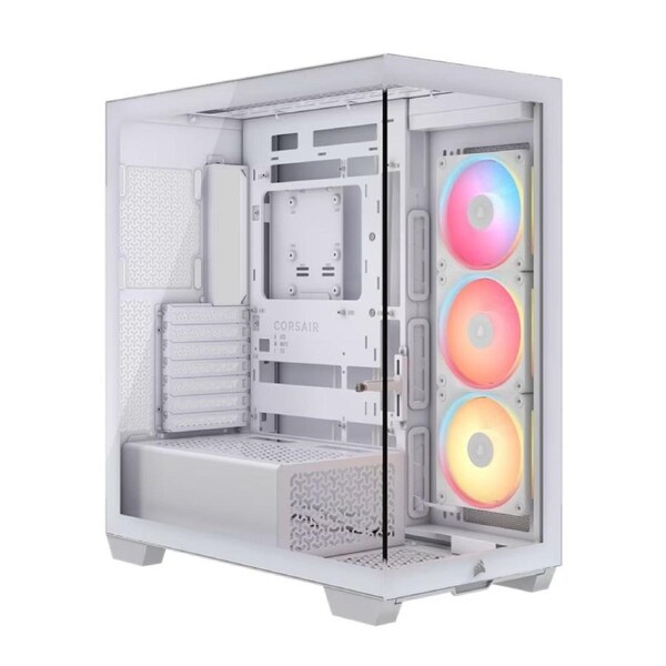 Corsair 3500X LX-R RGB iCUE LINK Mid-Tower PC Case - White, E-ATX, Side 360mm