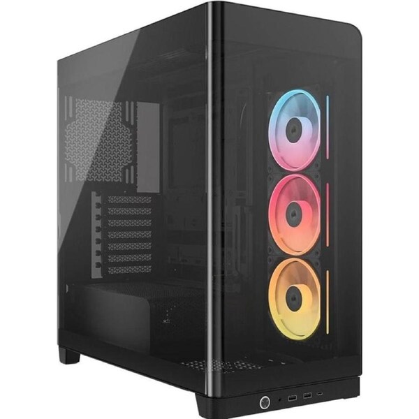 Corsair FRAME 4500X LX-R RGB LINK Panoramic Glass Mid-Tower PC Case Black: up to 460mm GPU, 360mm radiators, rich I/O, and versatile fan/rad mounts