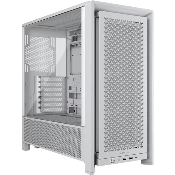 Corsair FRAME 4000D RS Modular Mid-Tower PC Case - White, ATX, 430mm GPU, 170mm CPU cooler, 360mm rad, 1x USB-C 3.2 Gen 2