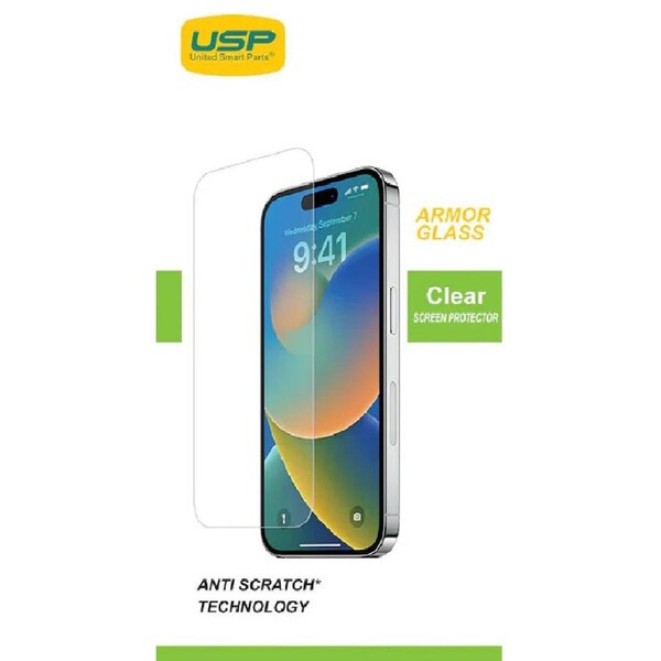USP Apple iPhone 17 Pro Max / 16 Pro Max (6.9') Armor Glass Full Cover Screen Protector - 5X Anti Scratch Technology, 9H Surface Hardness