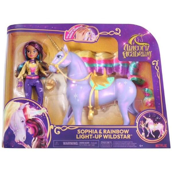 Unicorn Academy Sophia Doll and Rainbow Light-Up Wildstar Unicorn