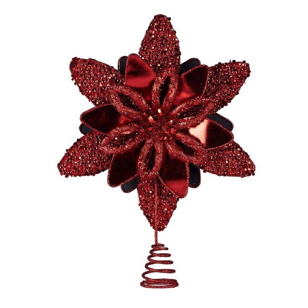 Red Poinsettia Tree Topper 32cm
