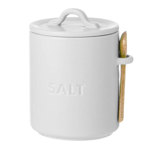 Essentials White Ceramic Salt Cellar 80274