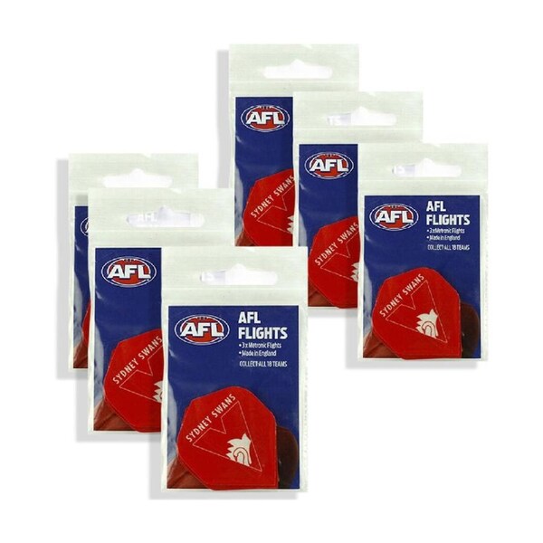 6x 3pc AFL Dart Flights Sydney Swans Team Design Metronic Pack England Made