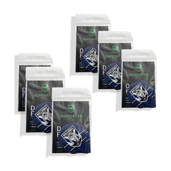 6x 3pc NRL Dart Flights Bulldogs Canterbury Team Metronic Pack England Made