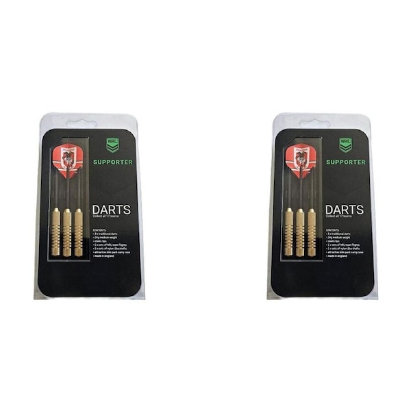2x 3pc NRL Darts St George Dragons Team Design Flights & Shafts Case Included