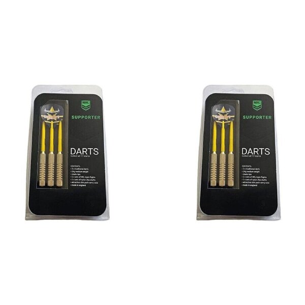 2x 3pc NRL Darts Nth Qld Cowboys Team Design Flights & Shafts Case Included