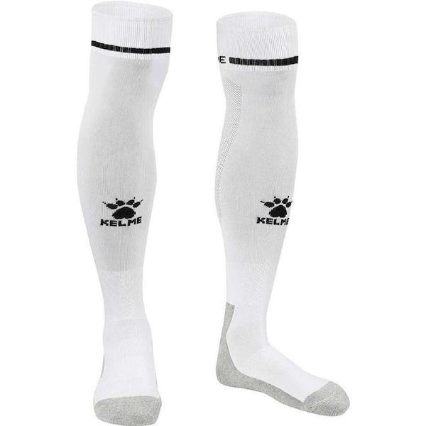 Kelme Sport Kids Full Length Football Soccer Socks Size US1-5 White/Black