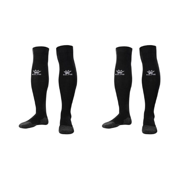 2PK Kelme Sport Full-Length Football Soccer Grip Socks Anti Slip Black/White