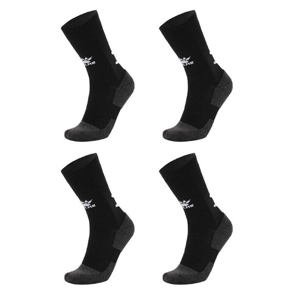 4PK Kelme Sport Mid-Length Football Soccer Grip Socks Anti Slip Black/White