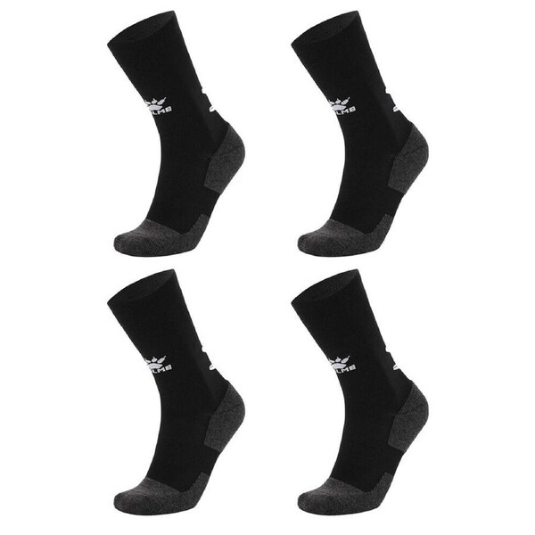 4PK Kelme Sport Mid-Length Football Soccer Grip Socks Anti Slip Black/White