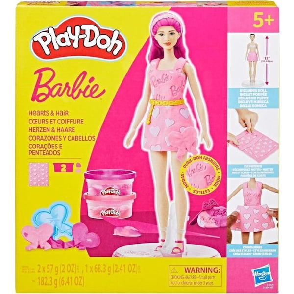 Play-Doh Barbie Hearts & Hair Doll Set
