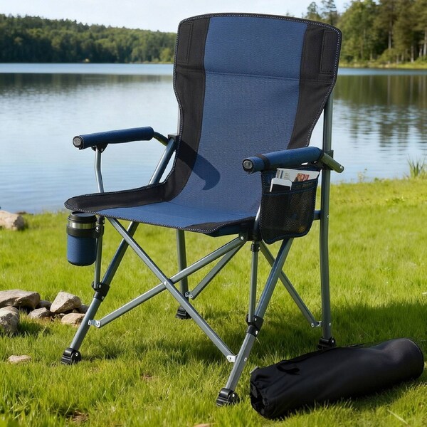 Weisshorn Camping Chair Folding Outdoor Portable Seat Capacity 120KG Blue