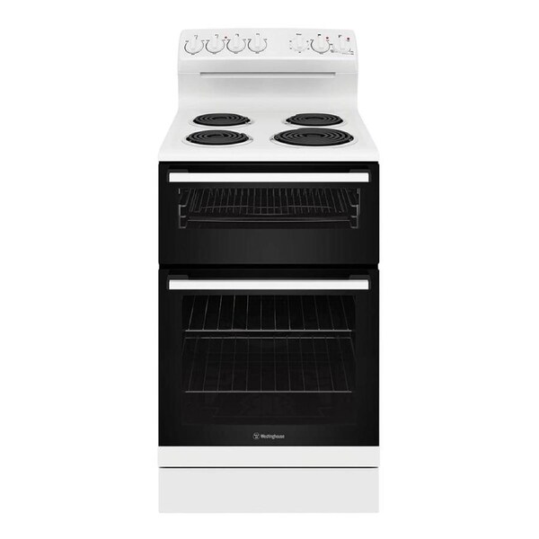 Westinghouse WLE522WC 54cm freestanding electric oven and coil cooktop, white