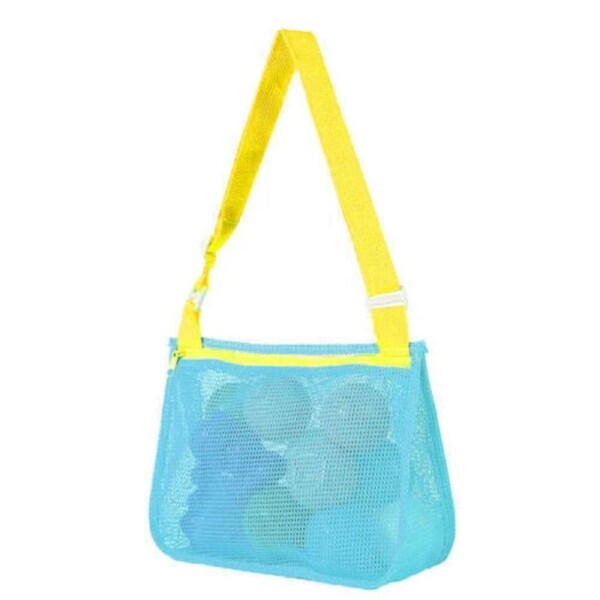 Toy Shell Storage Net Swimming Zipper Pouch Kids Beach Mesh Collect Bag Blue