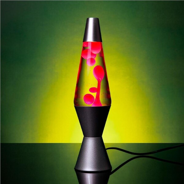 Watt's On Lava Lamp - Silver with Red & Yellow