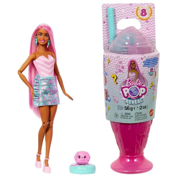 Barbie Pop Reveal Treat Shakes Series Pink Sweet Swirl