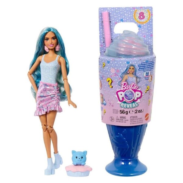 Barbie Pop Reveal Treat Shakes Series Blue Cool Cupcake