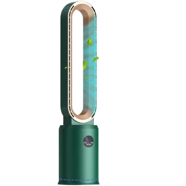 YOPOWER Bladeless Fan, Tower Fan with Air Purification, Remote Control, Electric Floor Fan, 24-Speed Wind, 12H Timer for Home Bedroom Kitchen Office