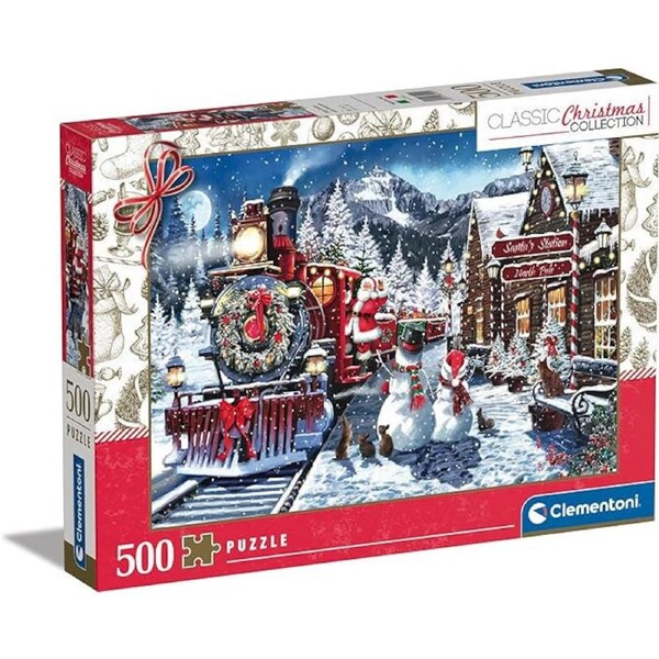 Clementoni Impossible Puzzle Train Station With Santa 500 Pieces