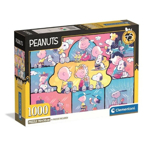 Clementoni Puzzle Peanuts 2 75 Years Poster Included 1000 Pieces