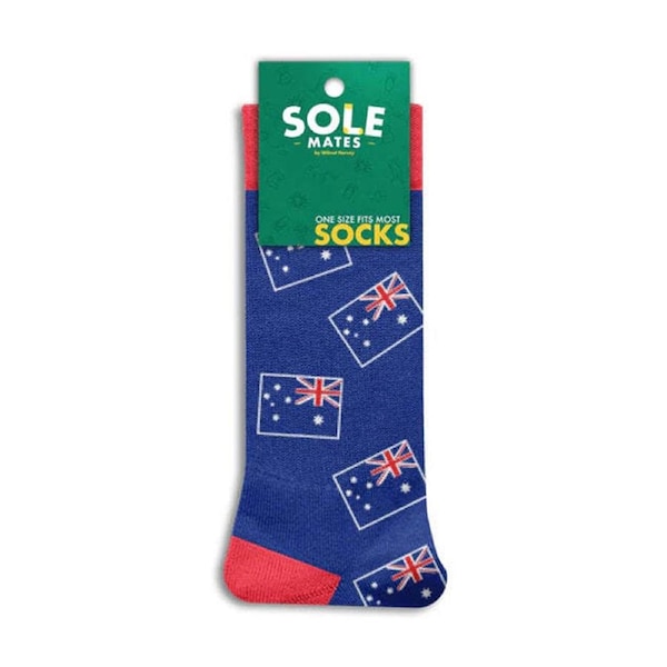 Sole Mates Australian Flag One Size Fits Most Socks Blue/Red/White