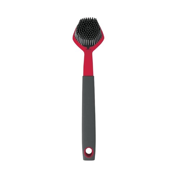 Avanti Scrubbing Brush Durable Silicone Bristles w/ Built-In Scraper