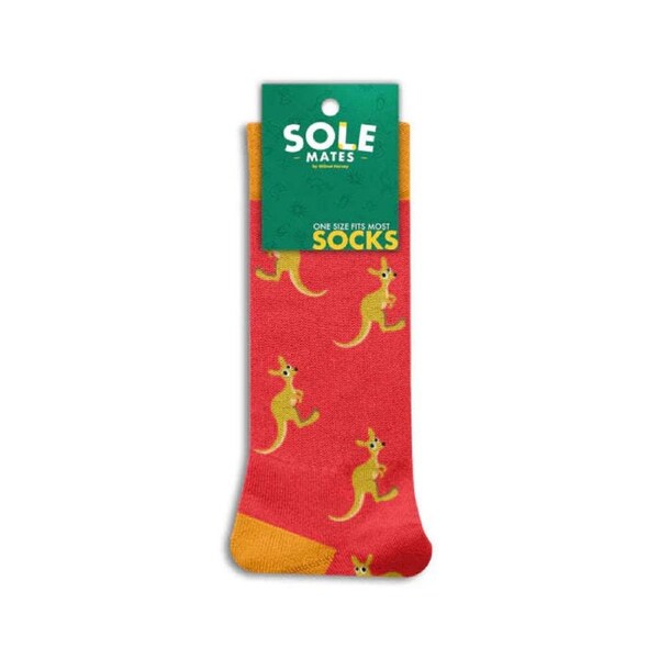 Sole Mates Kangaroo Design One Size Fits Most Socks Red