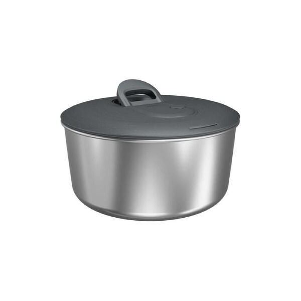 Zyliss Large Salad Spinner Stainless Steel Foldable Handle Silver