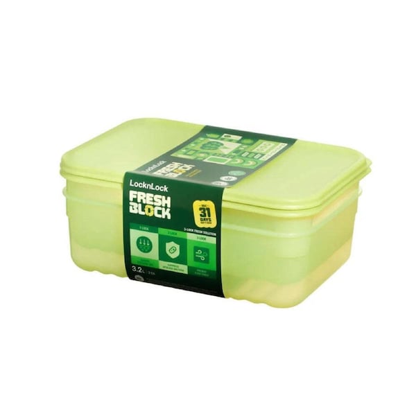 Lock & Fresh Block Containers Food Storage Set 3.2L Pack of 2