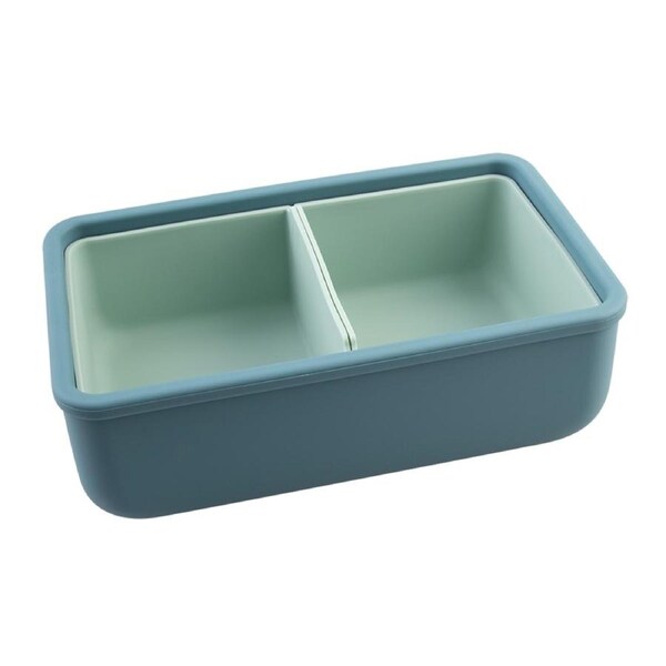 Melii Luxe Silicone Bento 2 Compartments Food Storage Box 700ml Blue/Mint