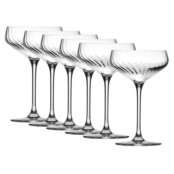 Krosno Cocktail Glasses Crystalline Glass 290ml Capacity Set Pack of 6