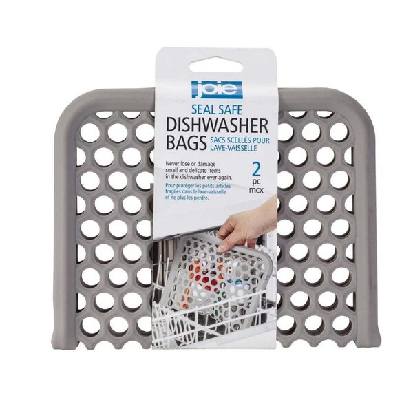 Joie Seal Safe Silicone Dishwasher Bags Protect Small Items Reusable Grey Pack of 2