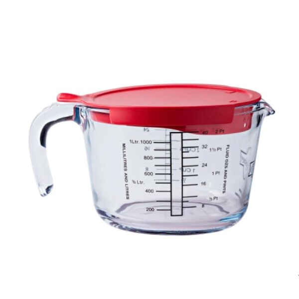 O'Cusine Borosilicate Glass Measuring Jug w/ Lid 1L 4 Cups