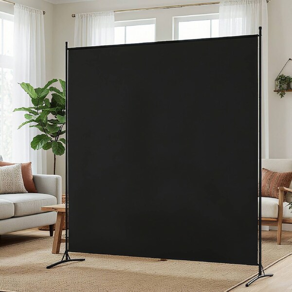 Artiss Room Divider Screen 175x180cm Fabric Black