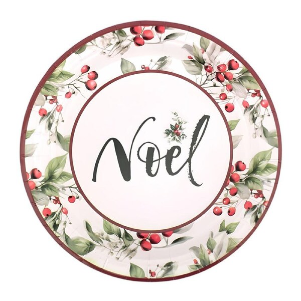 Berry Christmas Small Paper Plates (Pack of 20)